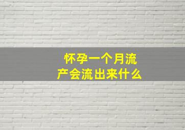 怀孕一个月流产会流出来什么