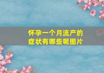 怀孕一个月流产的症状有哪些呢图片