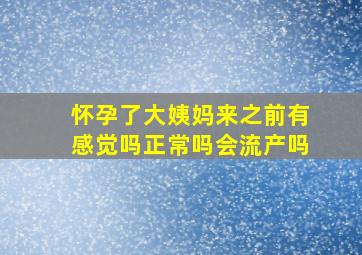 怀孕了大姨妈来之前有感觉吗正常吗会流产吗