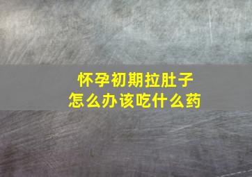 怀孕初期拉肚子怎么办该吃什么药