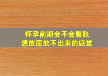 怀孕前期会不会腹胀想放屁放不出来的感觉