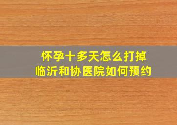 怀孕十多天怎么打掉临沂和协医院如何预约