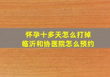 怀孕十多天怎么打掉临沂和协医院怎么预约