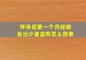 怀孕后第一个月经期会出少量血吗怎么回事