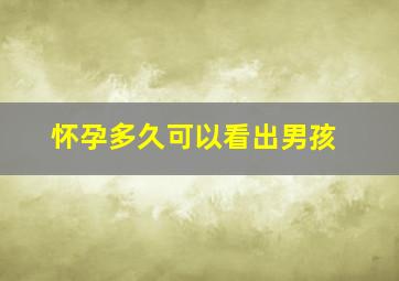 怀孕多久可以看出男孩