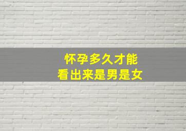 怀孕多久才能看出来是男是女