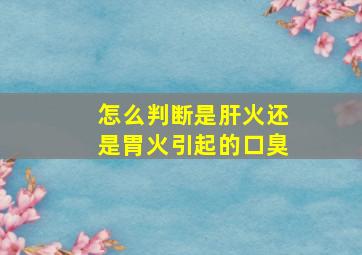 怎么判断是肝火还是胃火引起的口臭