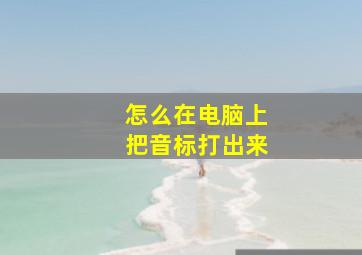 怎么在电脑上把音标打出来