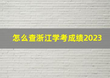 怎么查浙江学考成绩2023