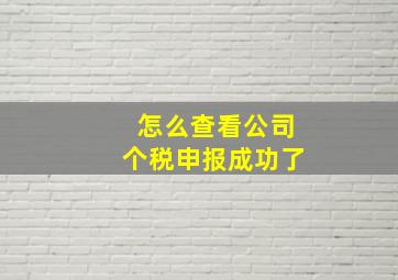 怎么查看公司个税申报成功了