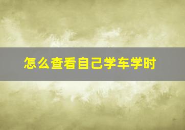 怎么查看自己学车学时