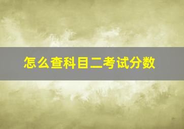 怎么查科目二考试分数