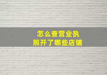 怎么查营业执照开了哪些店铺