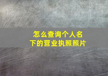 怎么查询个人名下的营业执照照片