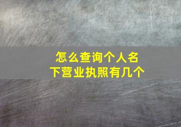 怎么查询个人名下营业执照有几个