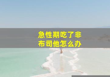 急性期吃了非布司他怎么办