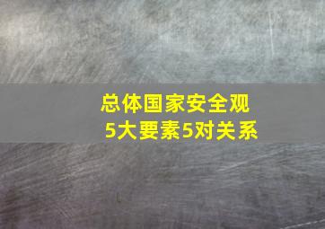 总体国家安全观5大要素5对关系