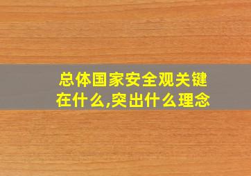 总体国家安全观关键在什么,突出什么理念