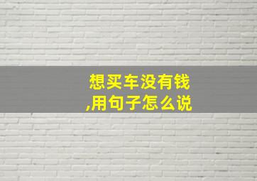 想买车没有钱,用句子怎么说