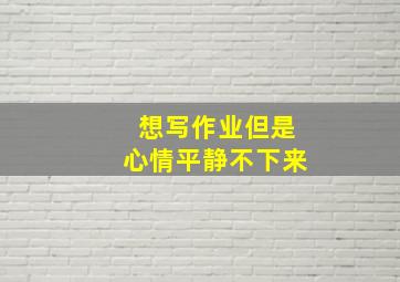 想写作业但是心情平静不下来