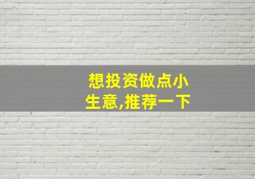 想投资做点小生意,推荐一下