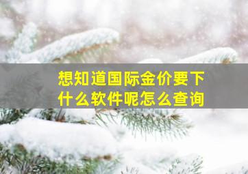 想知道国际金价要下什么软件呢怎么查询