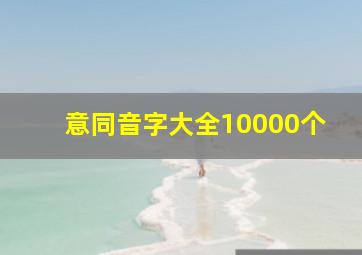 意同音字大全10000个