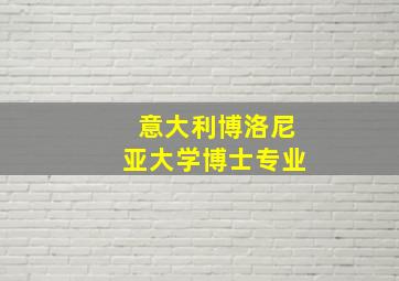 意大利博洛尼亚大学博士专业