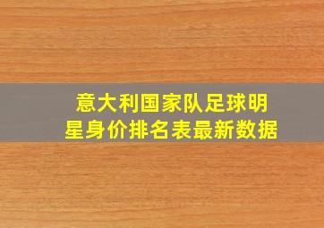 意大利国家队足球明星身价排名表最新数据