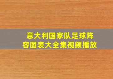 意大利国家队足球阵容图表大全集视频播放