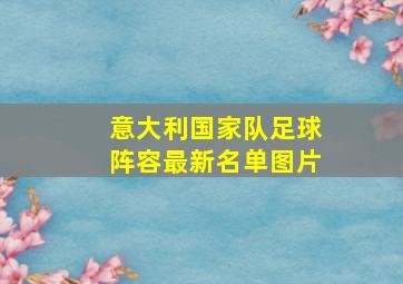 意大利国家队足球阵容最新名单图片