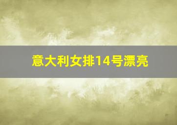 意大利女排14号漂亮