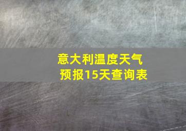 意大利温度天气预报15天查询表