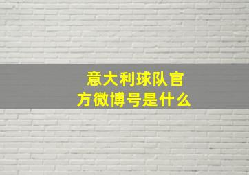 意大利球队官方微博号是什么