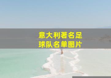 意大利著名足球队名单图片