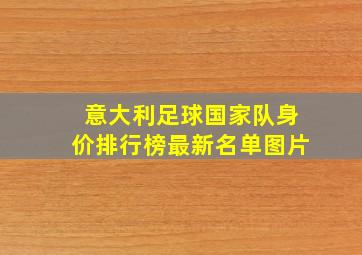 意大利足球国家队身价排行榜最新名单图片