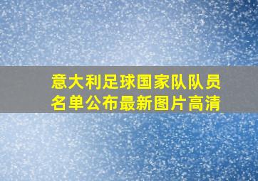 意大利足球国家队队员名单公布最新图片高清