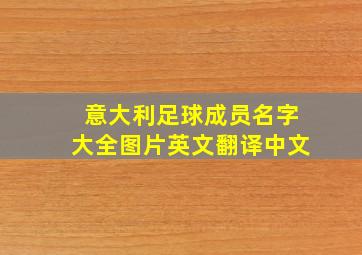 意大利足球成员名字大全图片英文翻译中文