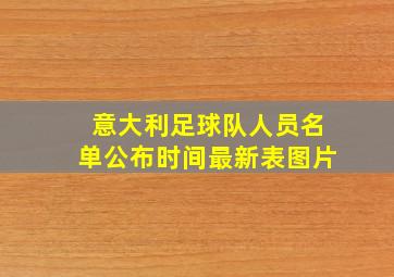 意大利足球队人员名单公布时间最新表图片