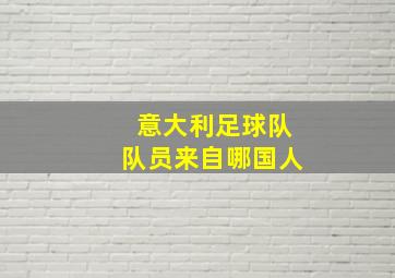 意大利足球队队员来自哪国人