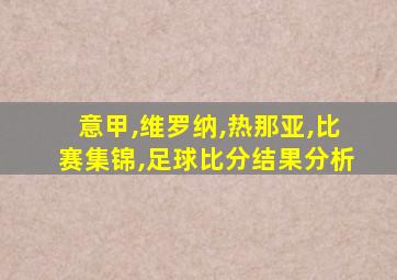 意甲,维罗纳,热那亚,比赛集锦,足球比分结果分析