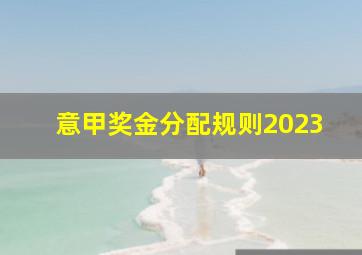 意甲奖金分配规则2023