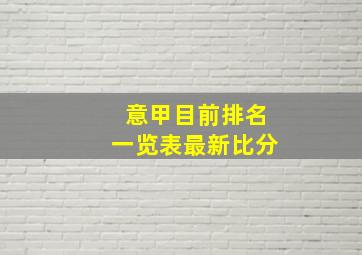 意甲目前排名一览表最新比分