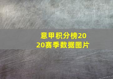 意甲积分榜2020赛季数据图片