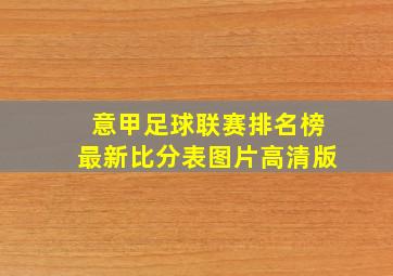 意甲足球联赛排名榜最新比分表图片高清版