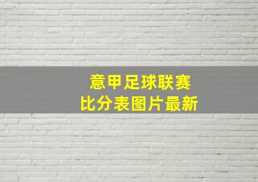 意甲足球联赛比分表图片最新