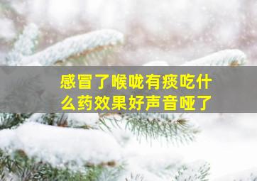 感冒了喉咙有痰吃什么药效果好声音哑了