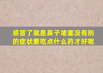 感冒了就是鼻子堵塞没有别的症状要吃点什么药才好呢