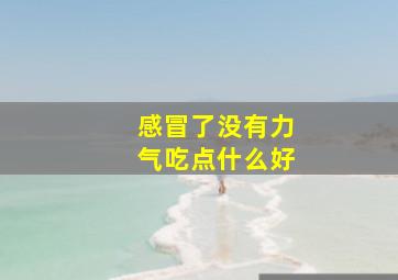 感冒了没有力气吃点什么好