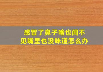 感冒了鼻子啥也闻不见嘴里也没味道怎么办